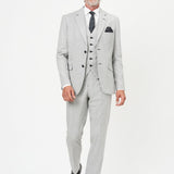 The Wheeler - 3 Piece Light Grey Slim Fit Suit | Light Grey Waistcoat