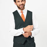 The Wheeler - 3 Piece Dark Green Slim Fit Suit | Dark Green Waistcoat