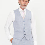 The Wheeler - 3 Piece Sky Blue Slim Fit Suit | Sky Blue Waistcoat