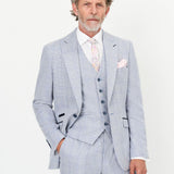 The Wheeler - 3 Piece Sky Blue Slim Fit Suit | Sky Blue Waistcoat