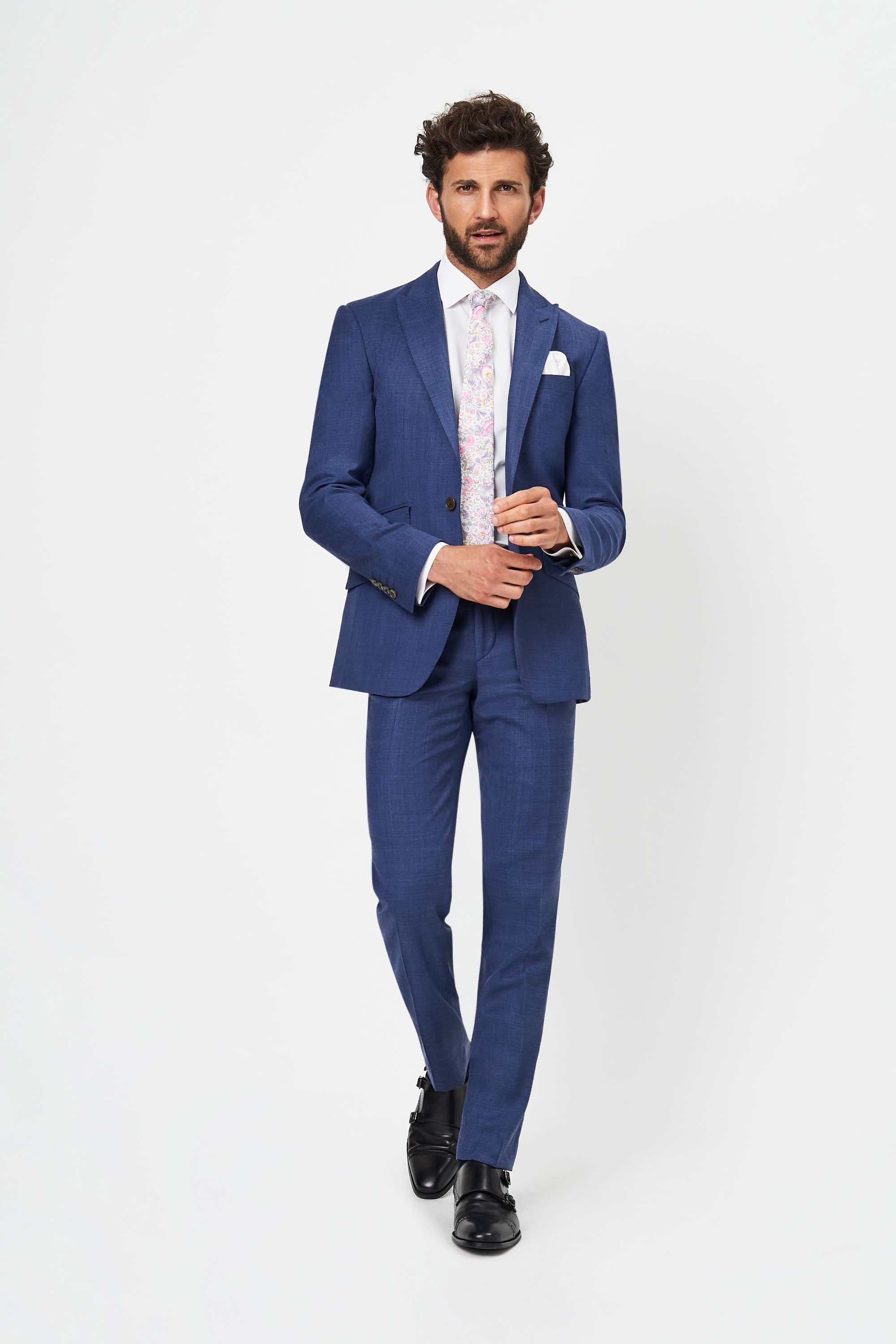 Piece Italian Blue Slim Fit Suit To Hire – Rathbones Tailor