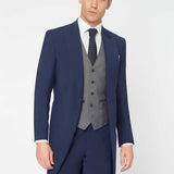 The Keadell - 3 Piece Blue Morning Suit | Grey Waistcoat