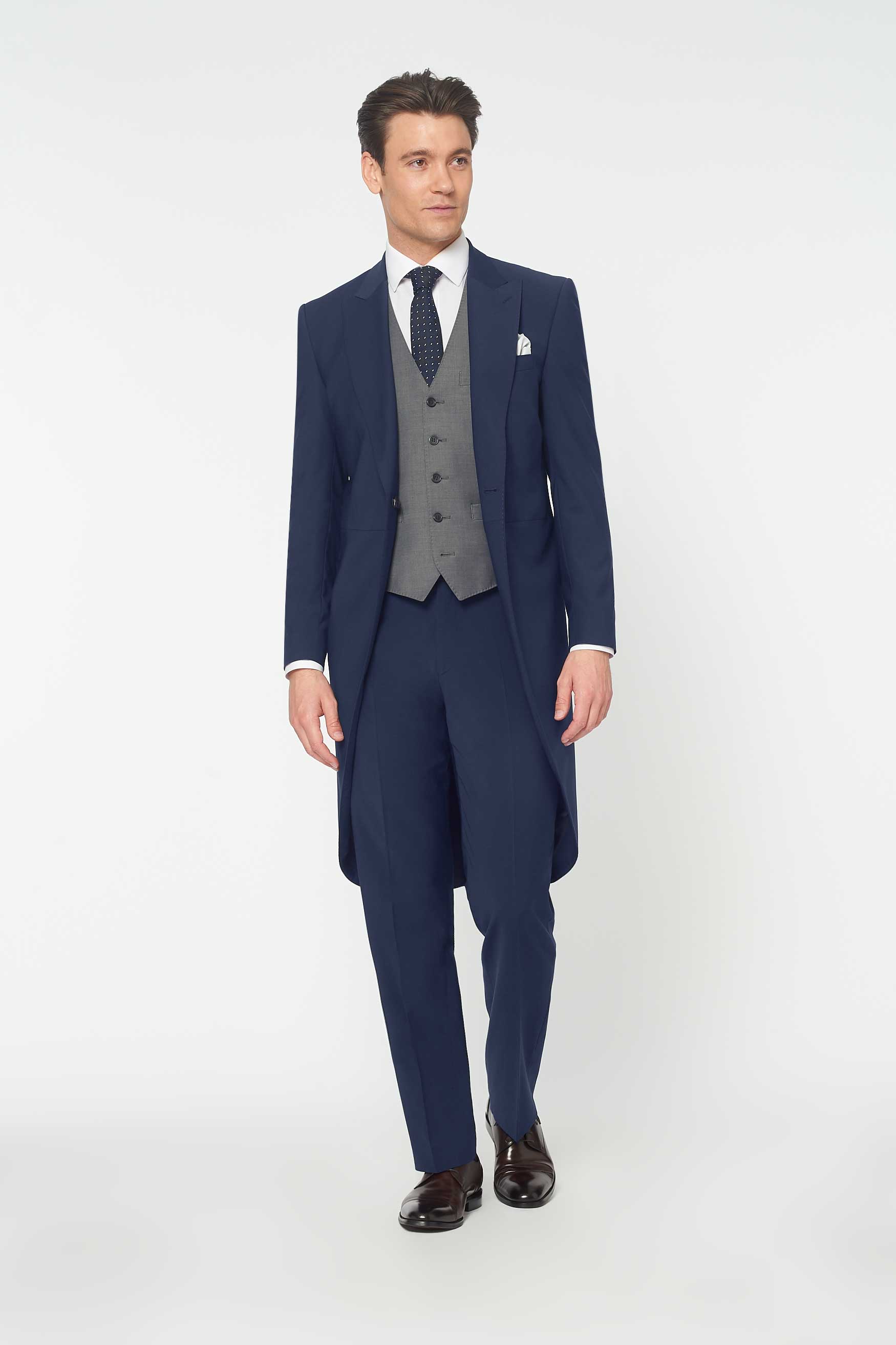 Piece Blue Morning Suit For Hire with Grey Wasitcoat – Rathbones
