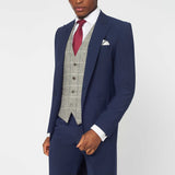 The Keadell - 3 Piece Blue Morning Suit | Grey Tweed Waistcoat