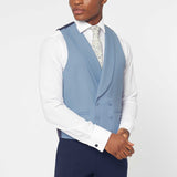 The Simkins - 3 Piece Blue Slim Fit Suit | Pale Blue Double Breasted Waistcoat