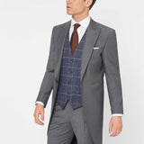 The Keadell - 3 Piece Grey Morning Suit | Blue Tweed Waistcoat