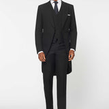 The Bidwell - 3 Piece Black Morning Suit | Black Waistcoat