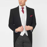 The Bidwell - 3 Piece Black Morning Suit | Silver Dot Waistcoat