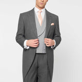 The Bidwell - 3 Piece Mid Grey Morning Suit | Dove Grey Double Breasted Waistcoat