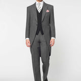 The Bidwell - 3 Piece Mid Grey Morning Suit | Black Waistcoat