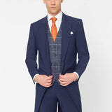 The Keadell - 3 Piece Blue Morning Suit | Blue Tweed Waistcoat