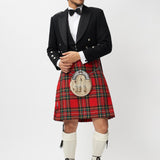 The Keville Navy Tweed Jacket & Waist Coat with Royal Stewart Kilt