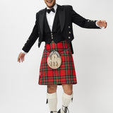 The Keville Navy Tweed Jacket & Waist Coat with Royal Stewart Kilt