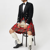 The Keville Navy Tweed Jacket & Waist Coat with Royal Stewart Kilt