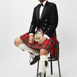 The Keville Navy Tweed Jacket & Waist Coat with Royal Stewart Kilt