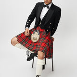 The Keville Navy Tweed Jacket & Waist Coat with Royal Stewart Kilt