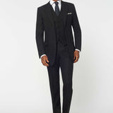 The Darnton - 3 Piece Black Suit | Black Waistcoat