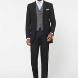 The Darnton - 3 Piece Black Suit | Mid Grey Waistcoat