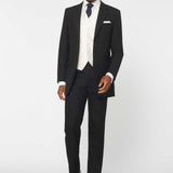 The Darnton - 3 Piece Black Suit | Ivory Dot Waistcoat