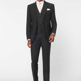 The Simkins - 3 Piece Black Slim Fit Suit | Black Waistcoat