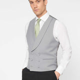 The Simkins - 3 Piece Black Slim Fit Suit | Dove Grey Double Breasted Waistcoat