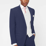 The Simkins - 3 Piece Blue Slim Fit Suit | Silver Dot Waistcoat