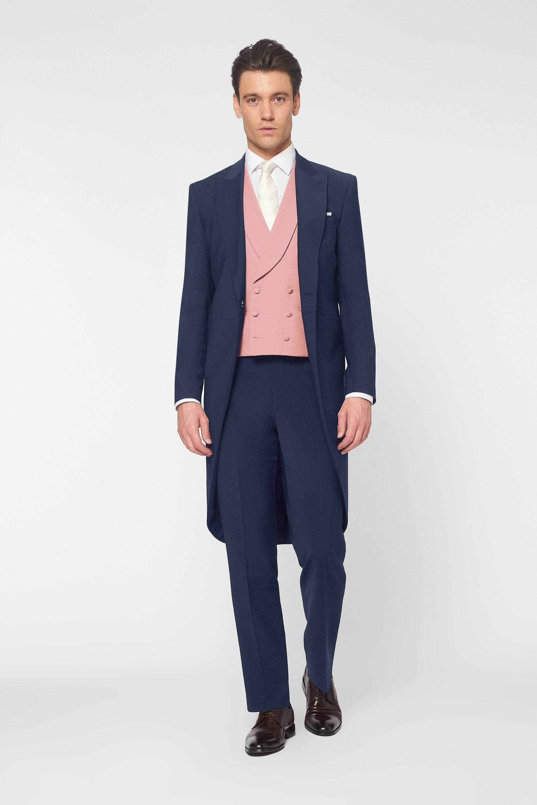 Navy Blue Suit Pink Vest Tuxedo Navy Wedding Suit With Waistcoat
