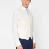 The Simkins - 3 Piece Blue Slim Fit Suit | Ivory Dot Waistcoat