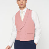 The Keadell - 3 Piece Blue Morning Suit | Pale Pink Double Breasted Waistcoat