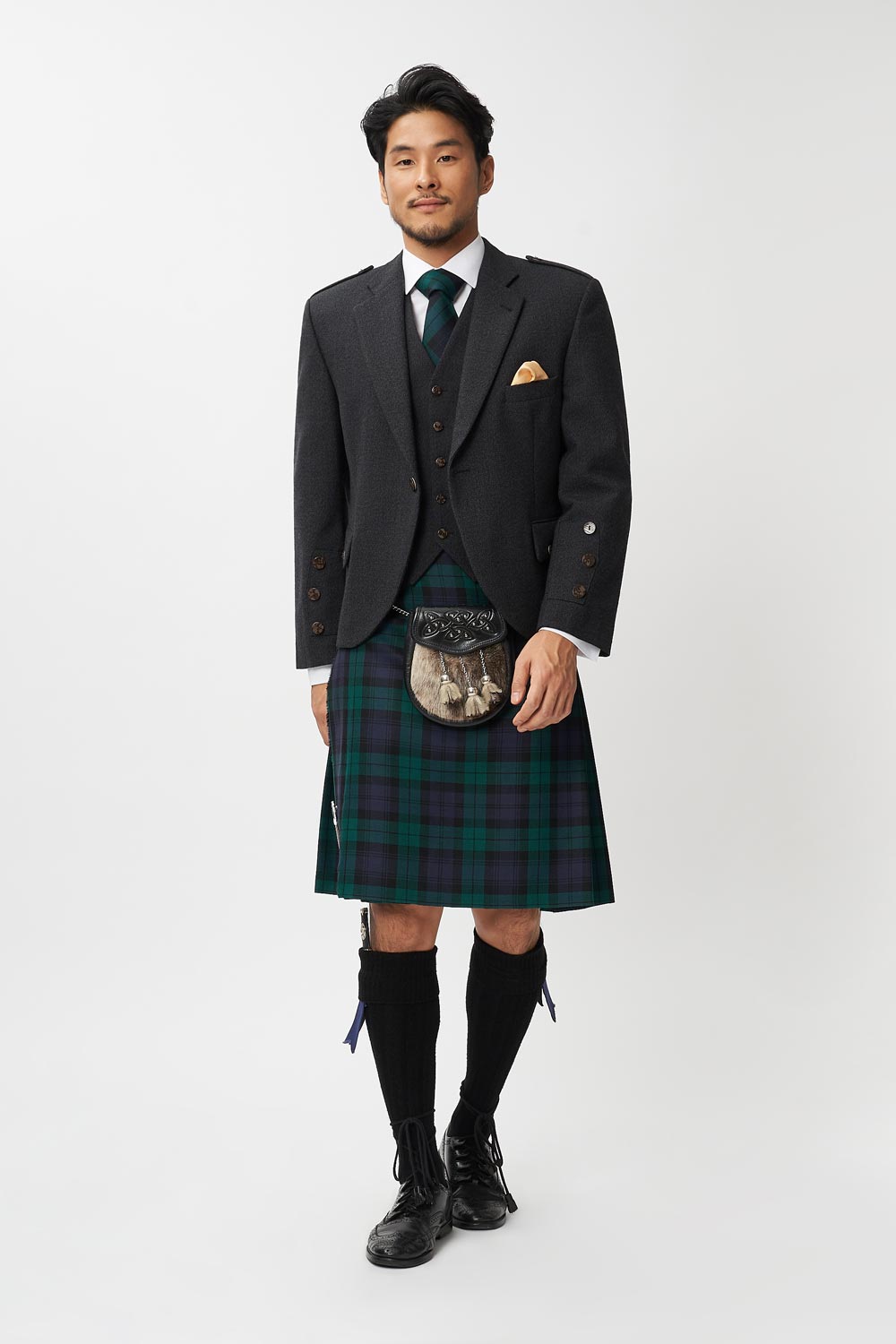 Hire Rathbones Tailor Charcoal Tweed Jacket Waistcoat with Black