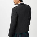 The Keville Charcoal Tweed Jacket & Waistcoat with Black Watch Kilt