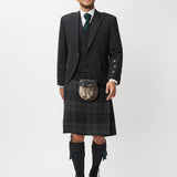 The Keville Charcoal Tweed Jacket & Waistcoat with Grey Spirit Kilt