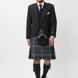 The Keville Charcoal Tweed Jacket & Waistcoat with Highland Storm Kilt