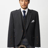 The Keville Charcoal Tweed Jacket & Waistcoat with Highland Storm Kilt