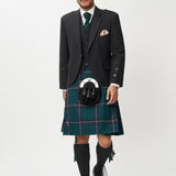 The Keville Charcoal Tweed Jacket & Waistcoat with Modern Douglas Kilt