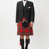 The Keville Charcoal Tweed Jacket & Waistcoat with Royal Stewart Kilt