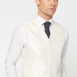 The Darnton - 3 Piece Black Suit | Ivory Dot Waistcoat