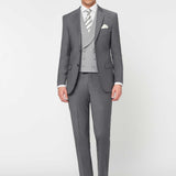 The Simkins - 3 Piece Grey Slim Fit Suit | Dove Grey Double Breasted Waistcoat