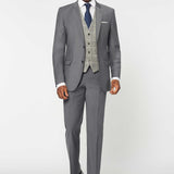 The Simkins - 3 Piece Grey Slim Fit Suit | Grey Tweed Waistcoat