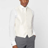 The Simkins - 3 Piece Grey Slim Fit Suit | Ivory Dot Waistcoat