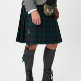 The Keville Light Grey Tweed Jacket & Waistcoat with Black Watch Kilt