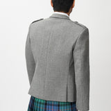 The Keville Light Grey Tweed Jacket & Waistcoat with Flower of Scotland Kilt