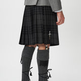 The Keville Light Grey Tweed Jacket & Waistcoat with Grey Spirit Kilt