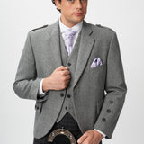 The Keville Light Grey Tweed Jacket & Waistcoat with Grey Spirit Kilt