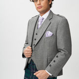 The Keville Light Grey Tweed Jacket & Waistcoat with Modern Douglas Trews