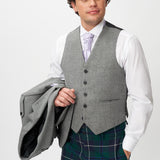 The Keville Light Grey Tweed Jacket & Waistcoat with Modern Douglas Trews