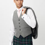 The Keville Light Grey Tweed Jacket & Waistcoat with Modern Robertson Trews