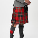 The Keville Light Grey Tweed Jacket & Waistcoat with Royal Stewart Kilt