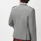 The Keville Light Grey Tweed Jacket & Waistcoat with Royal Stewart Kilt