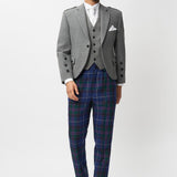 The Keville Light Grey Tweed Jacket & Waistcoat with Spirit of Bannockburn Trews